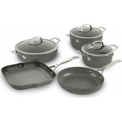 Ballarini Salina Granitium Σετ Μαγειρικά Σκεύη από Αλουμίνιο με Επίστρωση από Πέτρα SG50 5τμχ